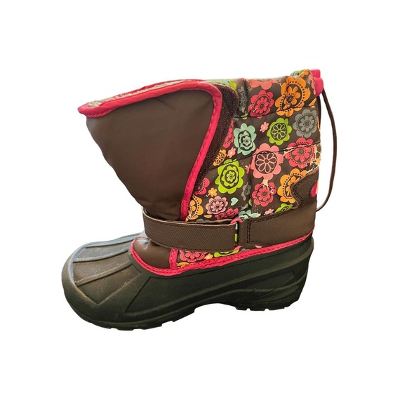 ATHLETECH Girls Multi Color Winter Snow Boots Size 2 Lined Inside - Picture 2 of 7